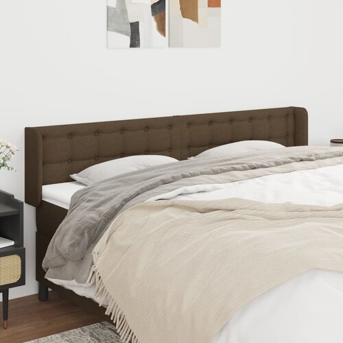vidaXL Uzglavlje s ušima tamnosmeđi 183x16x78/88 cm od tkanine Cijene