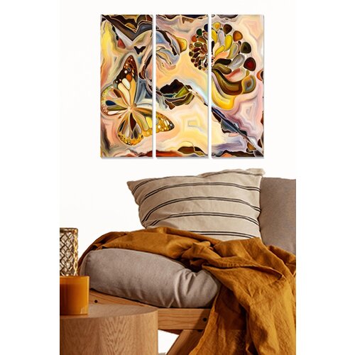 Wallity MDF1327590794 multicolor decorative mdf painting (3 pieces) Cene