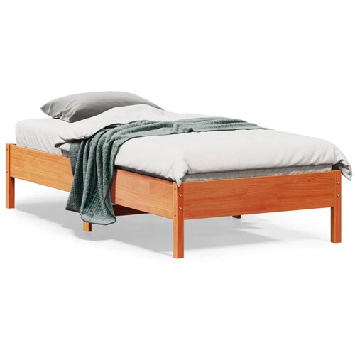 vidaXL Posteljni okvir voščeno rjav 75x190 cm trdna borovina Cene