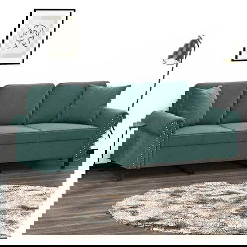 VidaXL Trosjed s ukrasnim jastucima tamnozeleni 180 cm bar&amp;scaron;unasti Slike