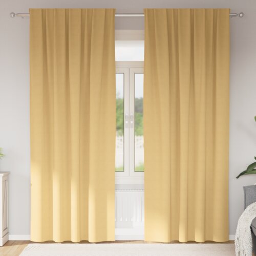 vidaXL Zavese z zavesami 2 pcs Bež 245 x 140 cm Poliester Cene