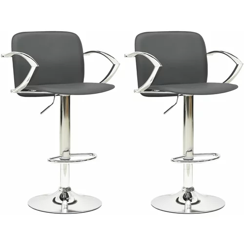 vidaXL Barski stolčki 2 kosa sivo umetno usnje, (20700338)