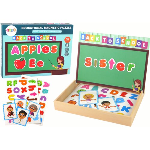 A set of educational magnetic puzzles with a multifunctional board Cene