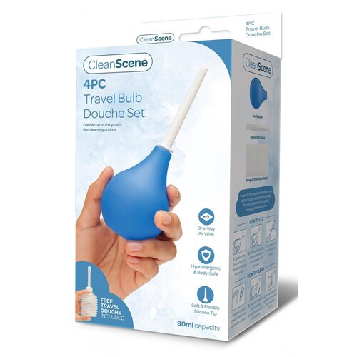  Cleanscene 90ml 4 pcs travel bulb douche set 160672 Slike
