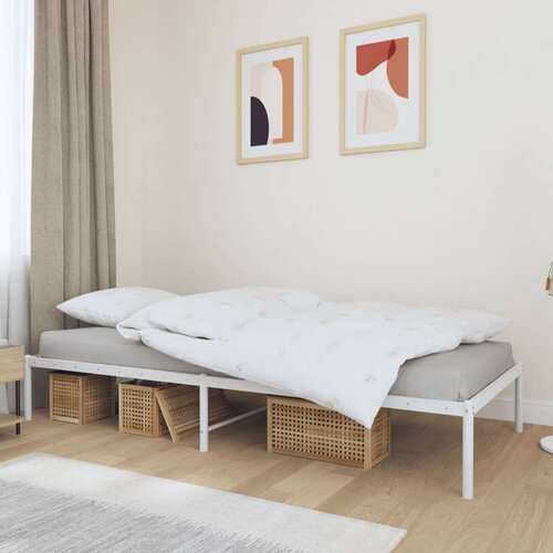 Metalni okvir za krevet bijeli 90x200 cm Slike