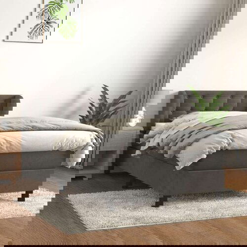 Box spring krevet s madracem tamnosivi 90x190 cm bar&amp;scaron;unasti Slike