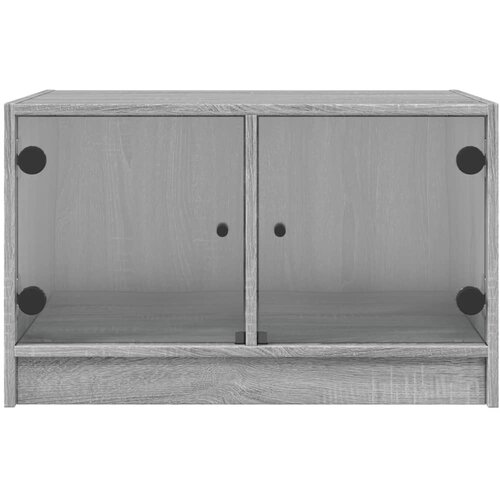  Stolić za kavu sa staklenim vratima boja hrasta 68x50x42 cm Slike