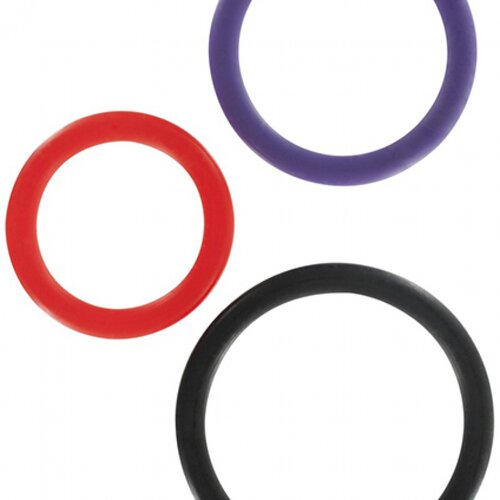 Toy Joy 3 prstena za penis (ljubičasti, crveni i crni) Slike