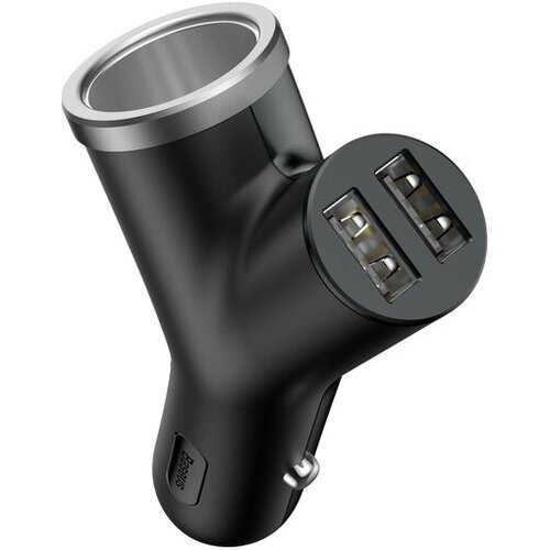 Baseus avtopolnilec Y razdelilec 2 x USB + cigaretni vžigalnik, črn Cene