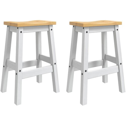  Barski stol 2 pcs Bijela i vosak od meda 44 x 30 x 63 cm Cijene