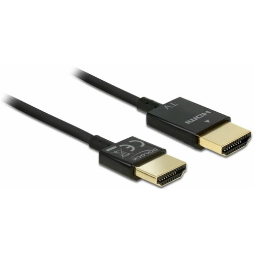 Delock HDMI priključni kabel 4.50 m 84775 pozlaćeni kontakti crna [1x mu&amp;scaron;ki konektor HDMI - 1x mu&amp;scaron;ki konektor HDMI] Slike