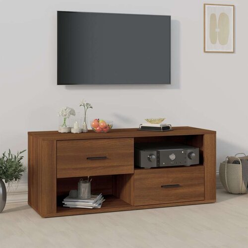 TV omarica rjav hrast 100x35x40 cm inženirski les, (20731179) Slike