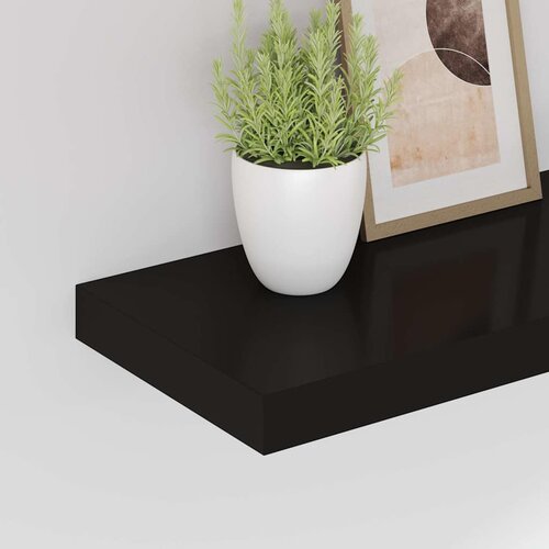  Plutajuće zidne police 4 kom crne 50 x 23 x 3,8 cm MDF Slike