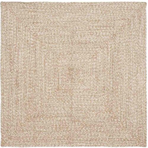 vidaXL Preproga Pletenje Naravna in bela 120 x 120 cm Juta Cene