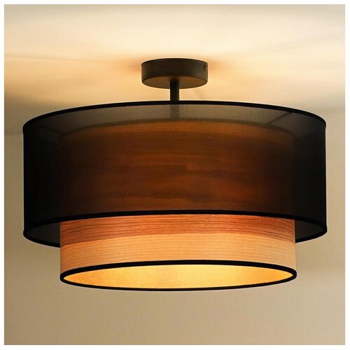  Duolla - Plafonski luster WOOD BOHO 1xE27/15W/230V, prečnik 45 cm, crna/bež Cene