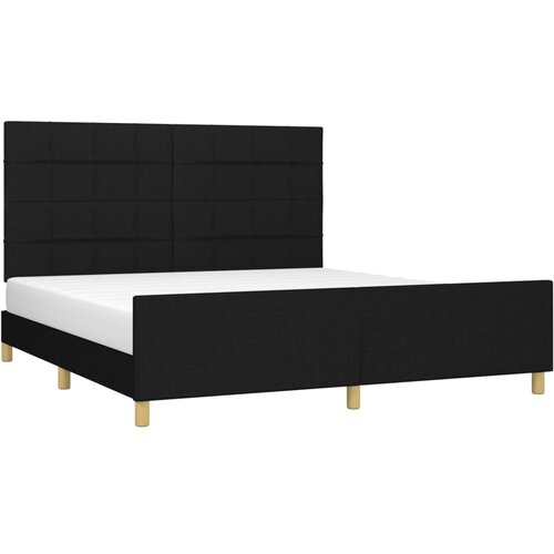  Okvir za krevet bez madraca crni 160x200 cm od tkanine Slike