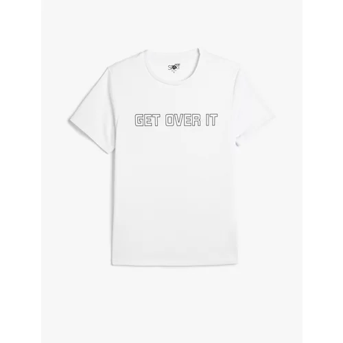 Koton Sports T-shirt with the slogan Printed Crew Neck Short Sleeved.