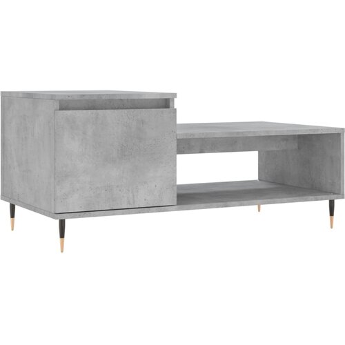 Maison Chic Klubska mizica - kavna mizica - Nizka mizica betonsko siva 100x50x45 cm konstruiran les, (21754575) Cene