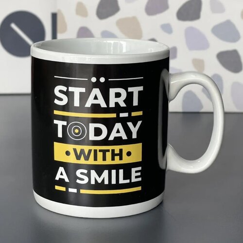  &amp;Scaron;olja sa natpisom Start Today With A Smile, 850 ml Slike