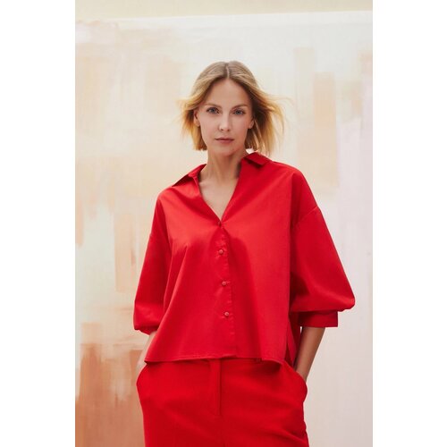 Marisse Women's Shirt L-Ko-4614 Red Cene