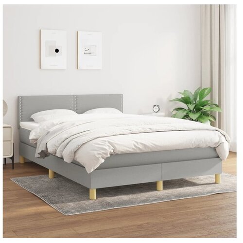  Box spring s madracem svjetlosivi 140x200 cm od tkanine Cene