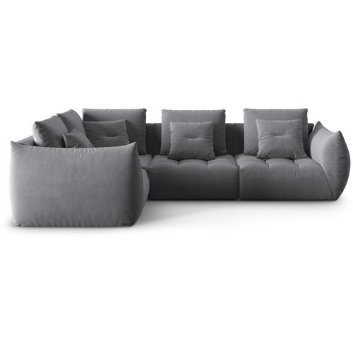 Micadoni Tamno siva kutna garnitura od boucl&amp;eacute; tkanine (s lijevim kutom) Bloom &amp;ndash; Home Slike