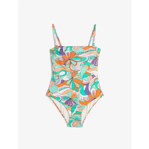 Koton Floral Swimsuit with Detachable Straps Covered