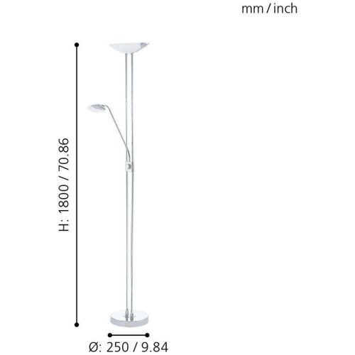Eglo 93875 - led prigu&amp;scaron;iva lampa baya 1 LED/20W + LED/2,5W sjajni hrom Slike