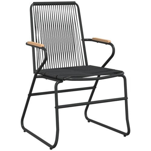  7-dijelni vrtni blagovaonski set od PVC ratana crni Slike