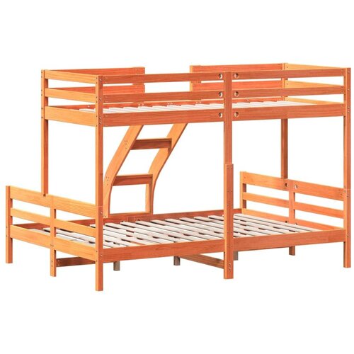 vidaXL Krevet na kat 80x200/140x200 cm masivna borovina voštano smeđi Cene