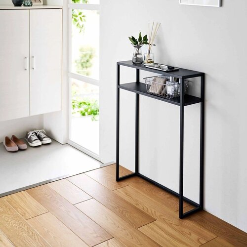 YAMAZAKI Črna kovinska stranska mizica 18x60 cm Tower &amp;ndash; Slike