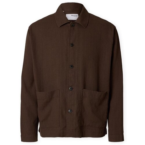 Selected Srajce z dolgimi rokavi Rlxtony Formal Overshirt - Demitasse Kostanjeva Slike