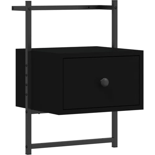 vidaXL Stenska nočna omarica črna 35x30x51 cm inženirski les, (20808043)