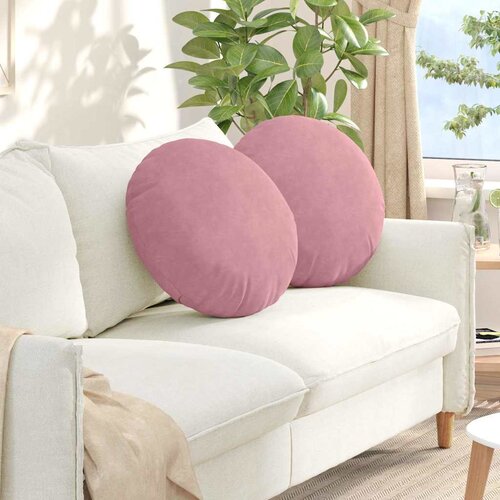  Jastučići za sjedenje 2 pcs Ružičasta Ø50 x 19 cm Baršun Cene