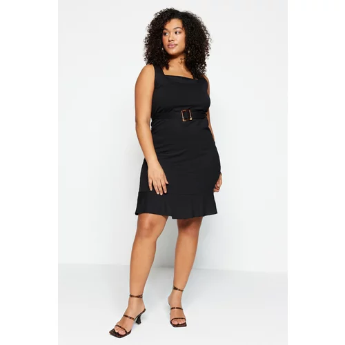 Trendyol Curve Plus Size Dress - Black - Shift