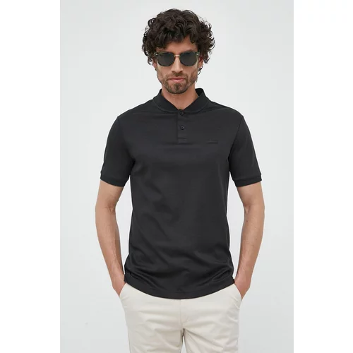 Calvin Klein Pamučna polo majica boja: crna, glatki model