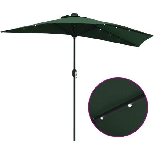VidaXL vrtni suncobran zelena 294 x 150 x 223 cm tkanina Slike