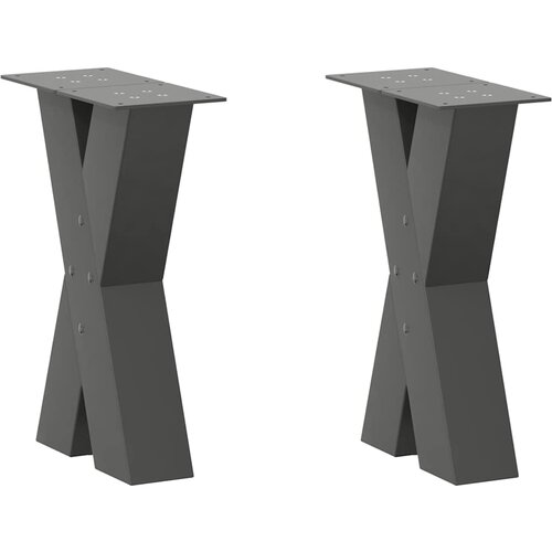 VidaXL Noge za stolić u obliku slova X 2 kom antracit 38x(42-43) cm Slike