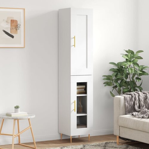 VidaXL Visoka komoda bijela 34 5x34x180 cm od konstruiranog drva Slike