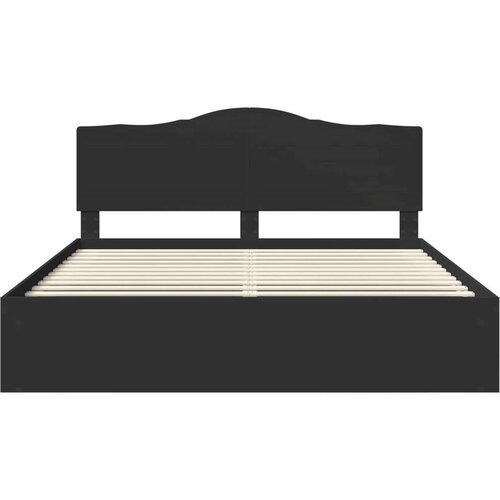  Okvir za krevet Crna 200 x 200 cm Čvrsto borovo drvo Slike