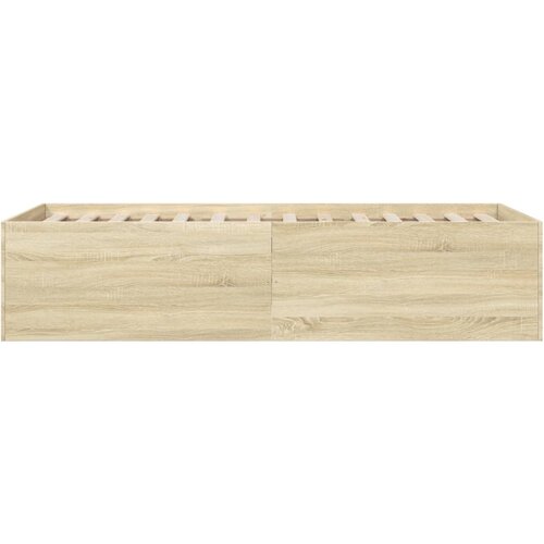  Okvir za krevet boja hrasta 100x200 cm od konstruiranog drva Smeđa 100 x 200 cm Slike