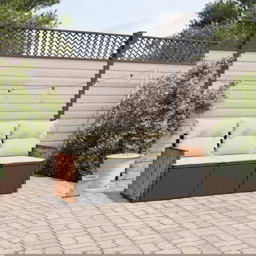 vidaXL Vrtna sedežna garnitura 3-delna z blazinami črn poli ratan Cene