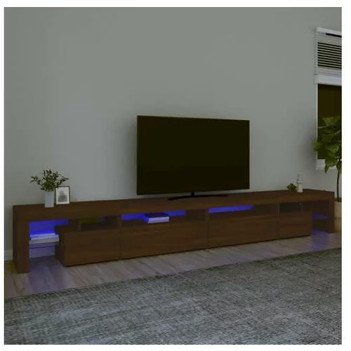  TV omarica z LED lučkami rjav hrast 290x36,5x40 cm