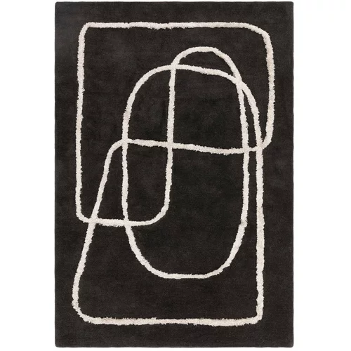 Asiatic Carpets Črna ročno tkana volnena preproga 200x300 cm Matrix –