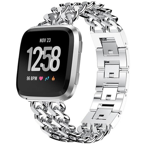 INF alloy double-row denim chain strap za fitbit versa series silver fitbit versa 3, (21745345) Cene