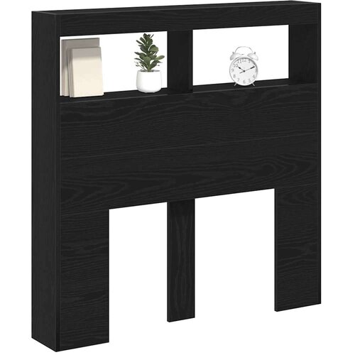  Ormarić za uzglavlje LED boja crni hrasta 100x17x102 cm Slike