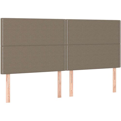  Krevet s oprugama i madracem smeđesivi 200x200 cm od tkanine Slike