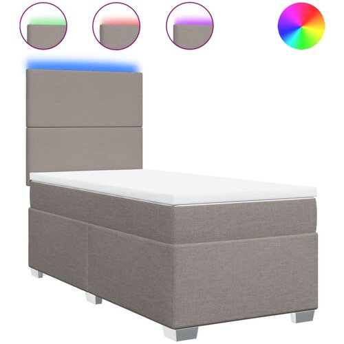 vidaXL Box spring postelja z vzmetnico taupe 80x200 cm blago, (21290957) Cene