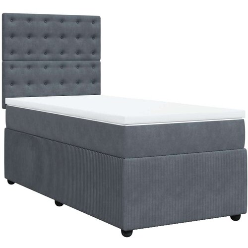 VidaXL Box spring krevet s madracem tamnosivi 90x190 cm bar&amp;scaron;unasti Slike