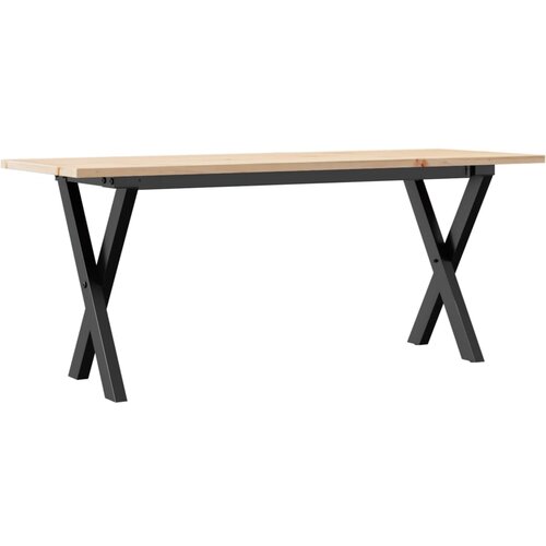 Maison Chic Klubska mizica - kavna mizica - Nizka mizica X okvir 110x40x45 cm trdna borovina lito železo, (21752306) Cene